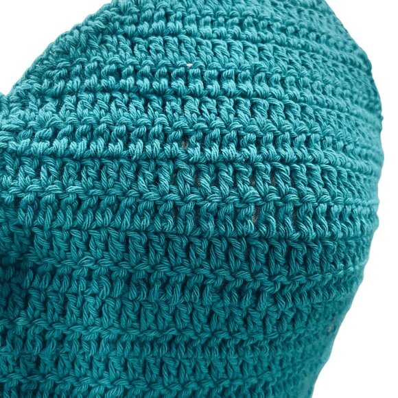 Hayden Los Angeles Crochet Halter Top Teal Festival Boho Summer Y2K NWT One Size - Picture 7 of 10